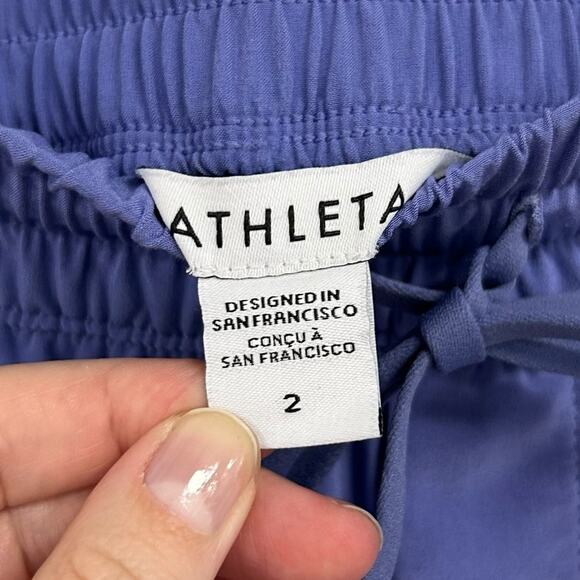 Athleta Dark Adonis Blue/Purple Drawstring Cropped Arrival Pant Womens Size 2 - Picture 3 of 5